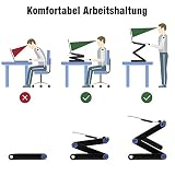 Greensen Laptopständer Aluminium Laptoptisch Klappbar Betttisch Laptop Ständer Höhenverstellbar Notebooktisch Ergonomischer Laptophalterung mit Belüftungsbasis und Maushalterung, Schwarz