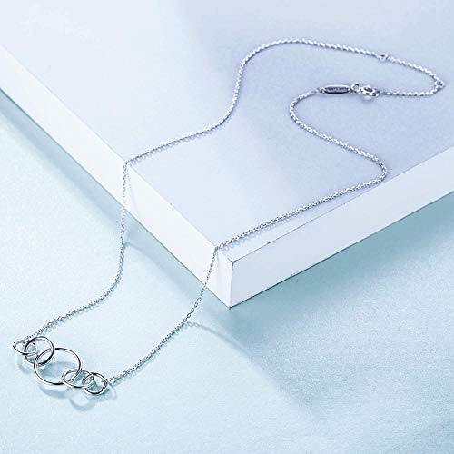 50th Birthday Gifts for Women - 925 Sterling Silver Infinity Five Circle Necklace for Her, 5 Decade Jewelry 50 Years Old, Mothers Day Jewelry3