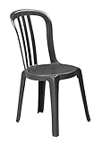  Grosfillex 49150002 Miami Silla Bistrot, Antracita, 88 x 54 x 44 cm