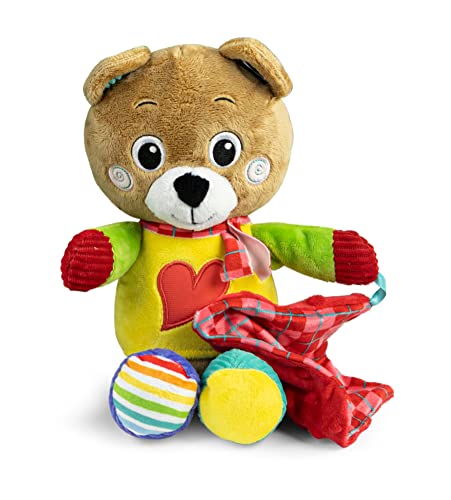 Clementoni 17761 Bob Kleinkind, Plüschdecke, Teddybär, Säugling, Aktivität 0 Monate, kuschelig, Tier, Plüschtier, 100% maschinenwaschbar