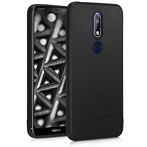 Image of Mobile Back Cover Case for Nokia 7.1 (Silicone Case|CameraProtection|Black SC1510)