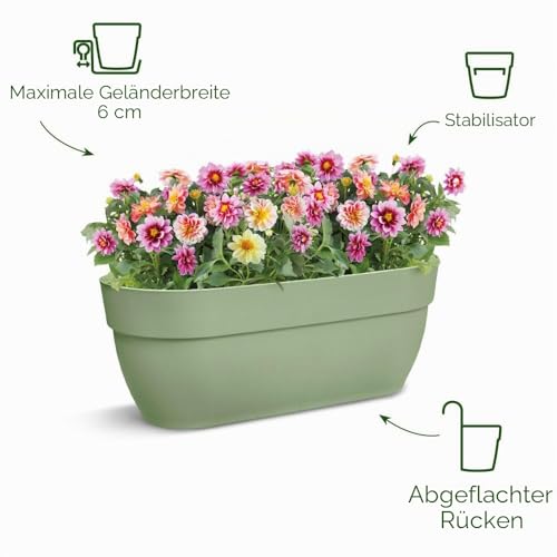elho Vibia Campana Easy Hanger L 46 - Übertopf für Balkon & Außen - Ø 46.0 x H 26.5 cm - Pistazien Grün