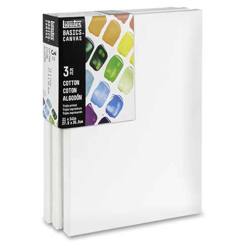 Liquitex BASICS Canvas, 3 Pack, 11" x 14"