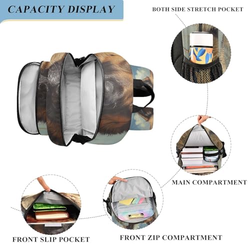 ALAZA German Shepherd Dog Play Boll School Backpacks Reflective Safety Backpack4