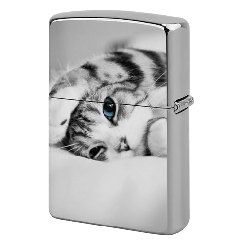 ライターケース ZIPPO/ジッポー兼用ケース かわいい 寝転がる 子猫 ネコ柄 ジッポライターカバー 互換性のある 軽量 おしゃれ 両面プリント メンズ レディース 贈り物