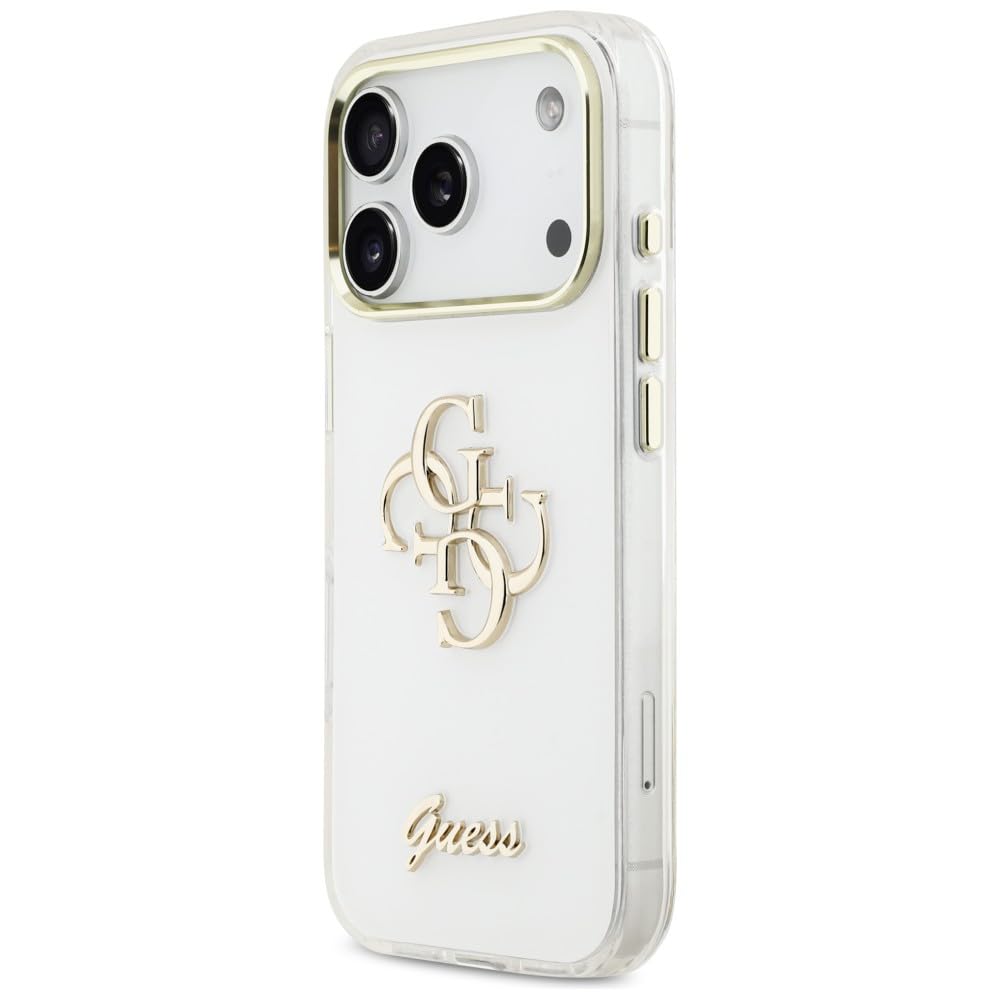 CG MOBILE Guess IML 4G Script metalowe etui do iPhone 17 Pro Max (białe)