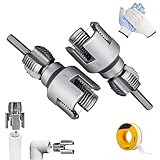 Integrated Internal & External Pipe Threading Tool(1/2'' 3/4'' 1'' Dies), 2025 New Dual-Function Pipe Thread Cutting Tool, Electric Drill Compatible PVC & Plastic Pipe Threader Kit (1/2