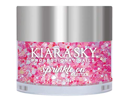 Kiara Sky 3D Glitter Nail Art | Sprinkle On Collection 1 oz | Mix with Acrylic, Gel Polish or dip Powder | Cosmo Please