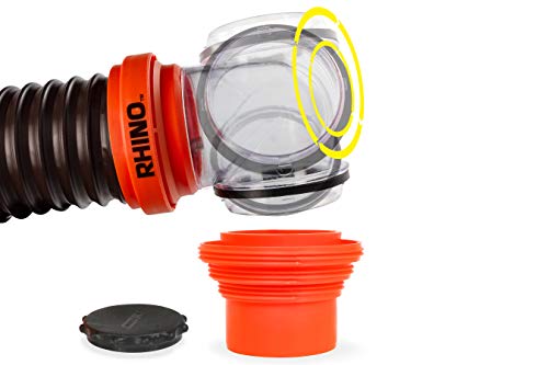 Camco Rhinoflex 15Ft Rv Sewer Hose Kit, Includes Swivel Fitting And Translucent Elbow With 4-In-1 Dump Station Fitting, Storage Caps Included - 39761 , Black #TOP2