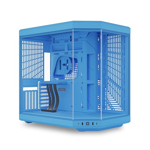 Image of HYTE Y70 Modern Aesthetic Gaming PC Case -Panoramic Glass | High-Airflow Design | Cable Management | Dual Chamber ATX Mid-Tower Chassis | 10 Fan Capacity | Luxury PCIe 4.0 Riser Cable-Blueberry (Blue)