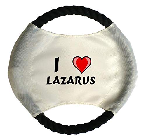 Personalised dog frisbee with name: Lazarus (first name/surname/nickname)