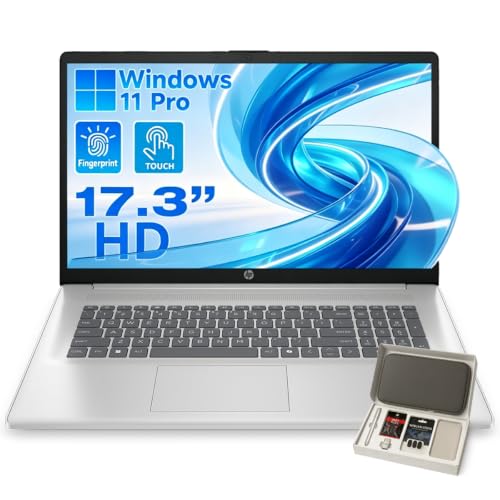 Image of HP 17 Inch Laptop Touchscreen Laptop Computer, 17.3 HD+ Touch Screen Business Laptop PC, Intel 10-Core i7 1355U, Windows 11 Pro, Fingerprint, Wi-Fi 6, 32GB RAM 1TB SSD