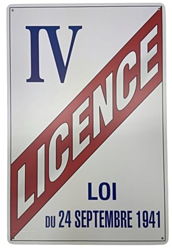 I&S/Les collections rétro Plaque métal relief 20x15 cm Licence IV Licence IV, Clair