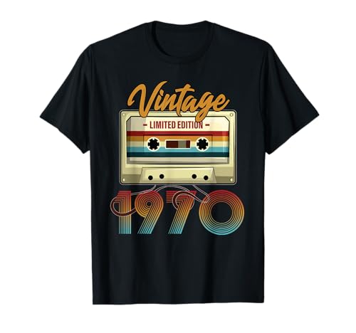 Vintage 1970 55th birthday cassette tape for men women B-day T-Shirt
