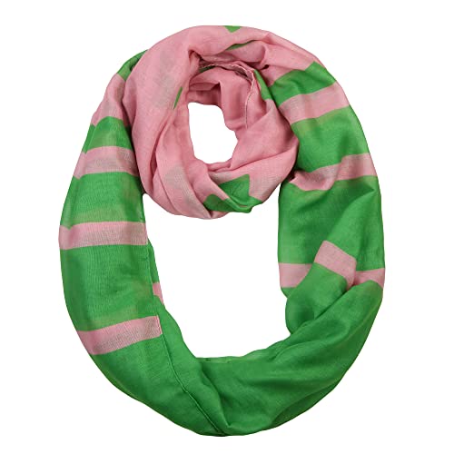 Oversized Lighweight Pink and Green Ivy Infinity Scarf3