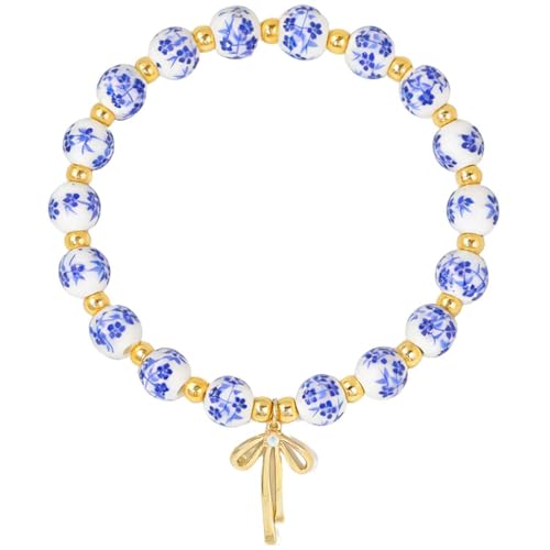 Bracelet nœud en perles pour femme et bijou vintage élastique