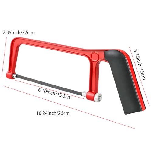 Metallsäge, Junior Bügelsäge, Kleine Handsäge, Metallsaegebogen, Hand Sägen, Mini Hand Bügelsäge, Junior Hacksaw, Mini Metallsäge mit 10 Austauschbarem Sägeblatt, Zum Schneiden von Kunststoff