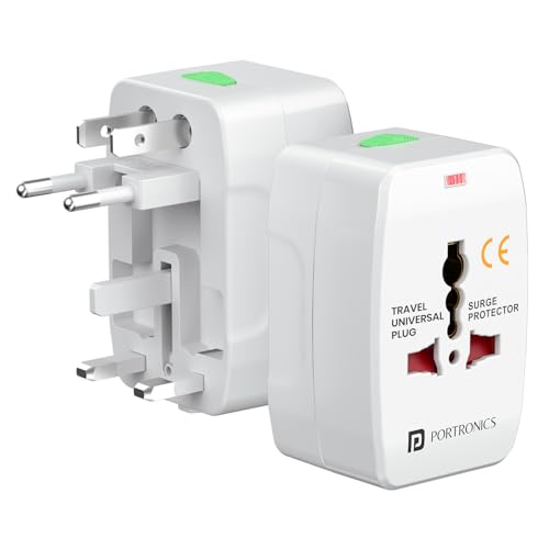 Portronics Juicemate Go Universal Travel Adapter with 6A AC Socket Output,Universal AC Socket, All in One International Travel Fast Charging Adapter,Suitable for 180+ Countries US,UK,EU,AUS,Etc