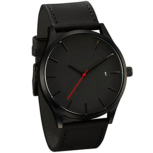 Charberry Clearance Mens Watch Popular Low-Key Minimalist Connotation Leather Quartz Watch (A)