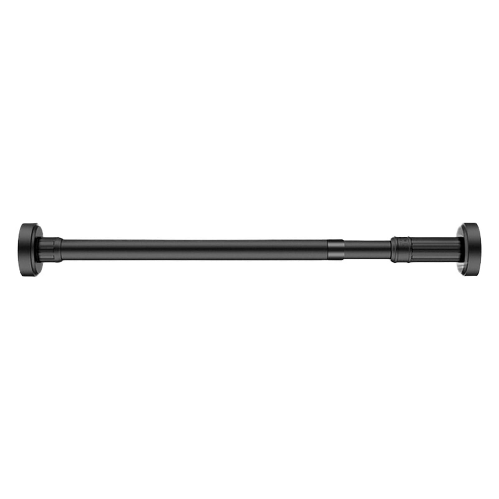 Adjustable Stainless Steel Clothes Drying Rack No-Drill Telescopic Pole Curtain Rod for Wardrobe and Cloakroom(Black-50-80cm)