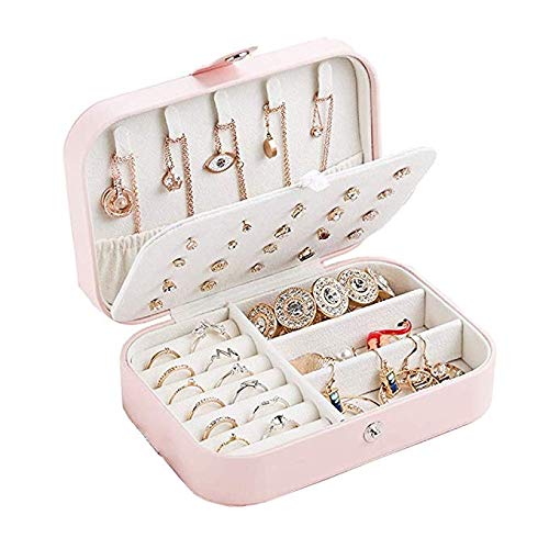 Organisateur pour anneaux et boucles d'oreilles en faux cuir blanc