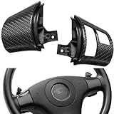 OvertakeAuto Real Carbon Fiber Steering Wheel Button Trim Cover Frame Bezels for Chevy Corvette C6 2006-2011 Interior Accessories Carbon Fiber Replacement Part Kit (Buttons on Right Side)