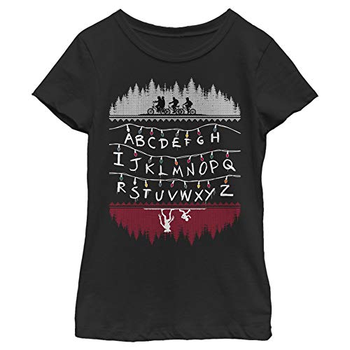 Fifth Sun Stranger Things Alphabet Lights Girls Short Sleeve Tee Shirt