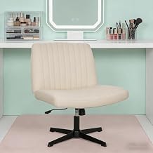 Dkelincs Criss Cross Chair Desk Computer Chair with Adjustable Back & Height, Comfortable Vanity Chair, 300 Lbs, Beige