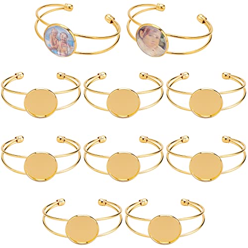 Brazalete redondo de latón con bisel de 25 mm ajustable para crear joyas artesanales