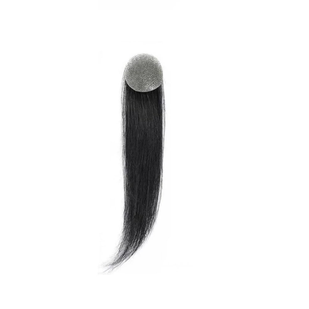 Parrucca di ricambio for toupet con capelli umani da 15 cm, attaccatura dei capelli dritta, sottile, in pelle PU, for uomini e donne(2.5x2.5 cm)
