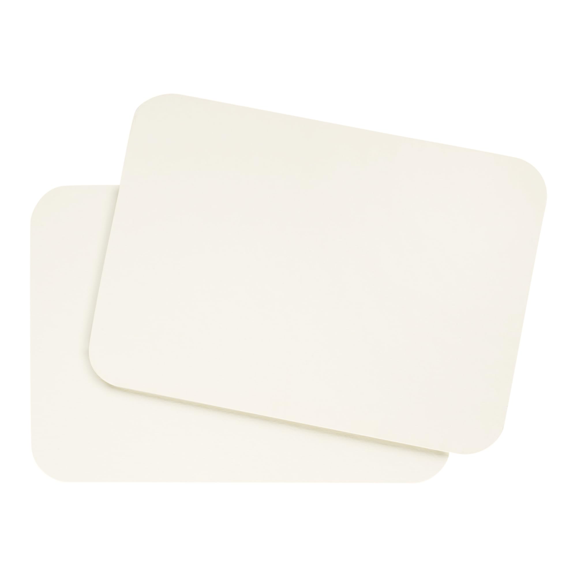 DIN A6 Blank Card Set for Crafting and Self-Design with Optional Rounded Corners or Vintage Contour 300 g/m² Kraft Paper Grass Paper Tone Paper Photo Paper (Ivory Round, 40 Cards)