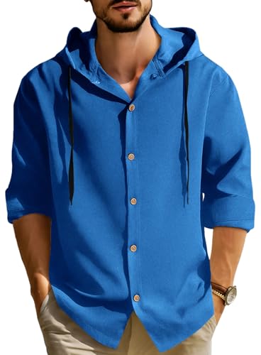Image of Noble Monk Men's Relax Fit Hooded Shirt || Casual Wear for Men || Full Sleeve Shirts || Stylish Shirt for Men