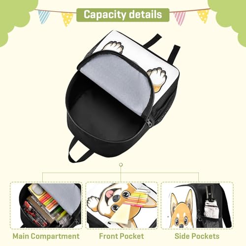 RunningBear Shiba Inu Dog White Kids Backpack for Boys Girls Lightweight School Book Bag for Students Elementary4