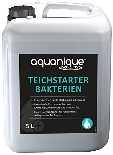 Aquanique batteri avviatori 5 l, per laghetti, sufficiente per 150.000 l