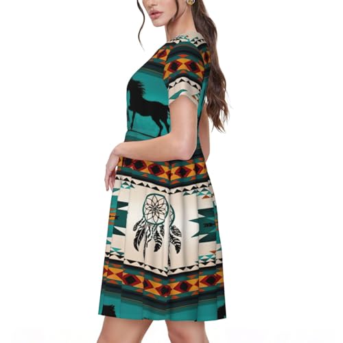 Robe d'été à rayures cheval au design graphique et élégant