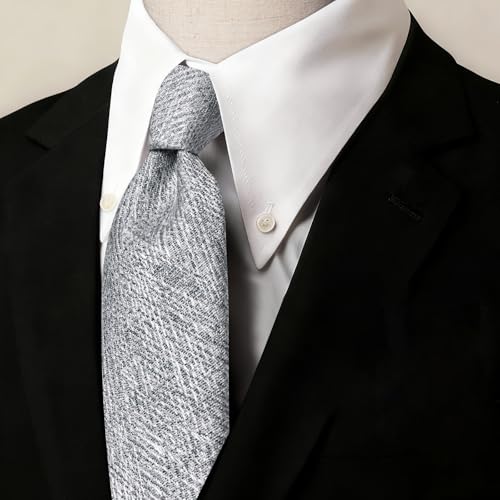 Image of Barry.Wang Skinny Ties for Men Cashmere Wool Blend Necktie with Tie Clip