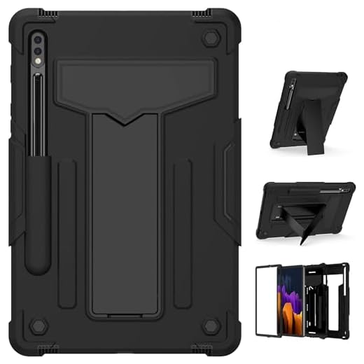 Capa para Samsung Galaxy Tab S9 / S9 FE 10.9-11", capa robusta para tablet resistente a quedas com suporte para Galaxy Tab S9 / S9 FE capa 10.9-11 polegadas -preto