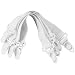 TINKSKY 4pcs Bed Sheet Grippers Garter Fastener Straps Elastic White