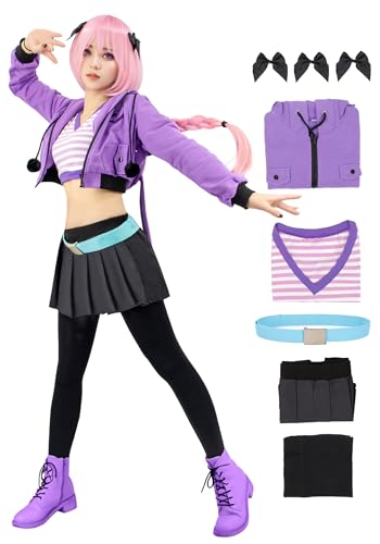 C-ZOFEK Women's Astolfo Cosplay Outfit Costumes with Belt and Headwear (XXX-Large)