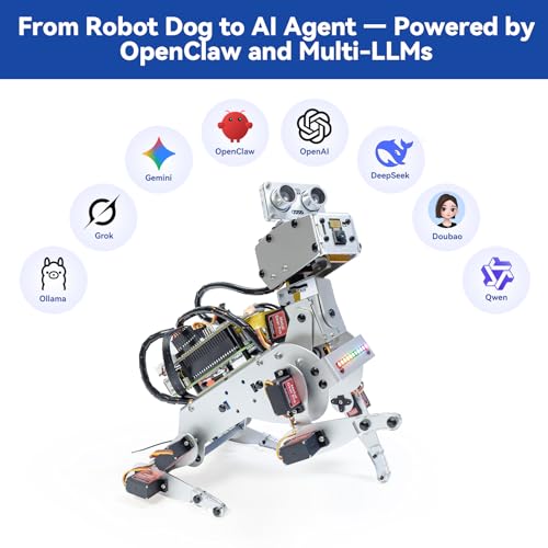 SunFounder PiDog AI Robot Dog Kit for Raspberry Pi 5/4/3B+/Zero 2W, Openclaw LLMs ChatGPT/Gemini/Grok, Voice&Video Recognition, Python, App, Gyroscope, Camera (RPI NOT Included) - Image 3