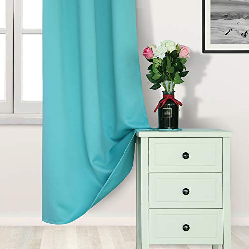 Image of DWCN Blackout Curtains for Bedroom Living Room 42 x 84 Inch Long Turquoise