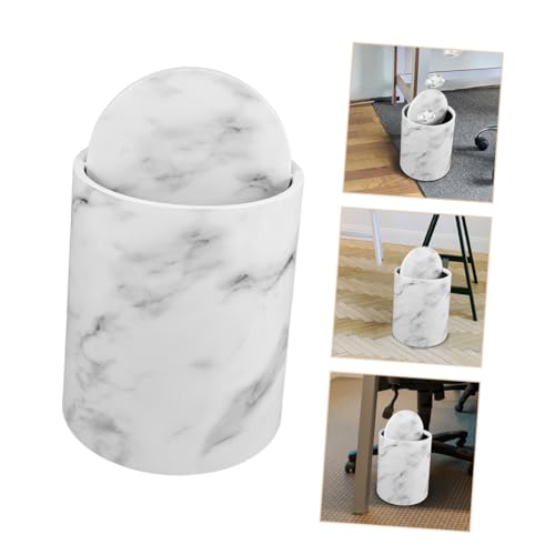 Poubelle marbrée ronde 10L avec couvercle Cabilock en plastique - 7