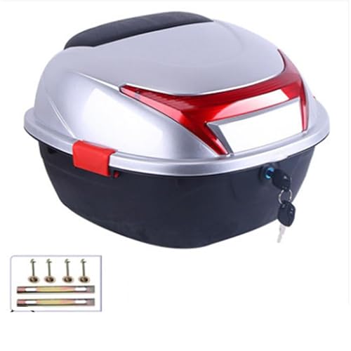 Aptliton Motorcycle Top Box 32L Top Case for Motorcycle Trunk Tour Tail Case Waterproof Motorbike Trunk Box Luggage Case with Lock for Storage Helmet