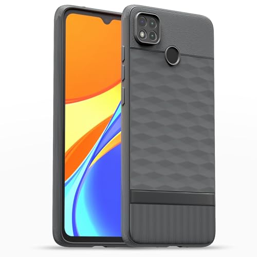 Image of Pikkme Back Cover for Poco C31, Mi Redmi 10A / 10A Sport, Redmi 9 / Redmi 9 Activ / 9C Camera Protection 3D Hexa Cube Design Silicone Protective Bumper Case (Grey)
