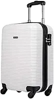 Mala 10kg Expansível, Cadeado TSA Internacional, Aprovada ANAC, ABS de Ultima Geração, Rodinhas 360° de Viagem - Sestini (4All - Branca, Bordo)