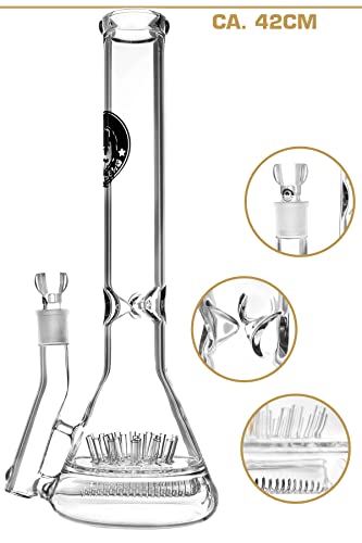 Heisenberg Big Bud Glasbong Höhe 42cm Beaker mit Eiskerben 18.8 Percolator Bongs NS19 – Bild 6