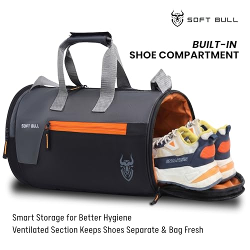 Image of Gym Bag for Men 29L with Shoe Compartment | Gym Bags for Man Waterproof Duffle Bag | Sports Travel Bag for Men & Women | Gym Duffle Bag for Men for Workout, Travel, Sports Black