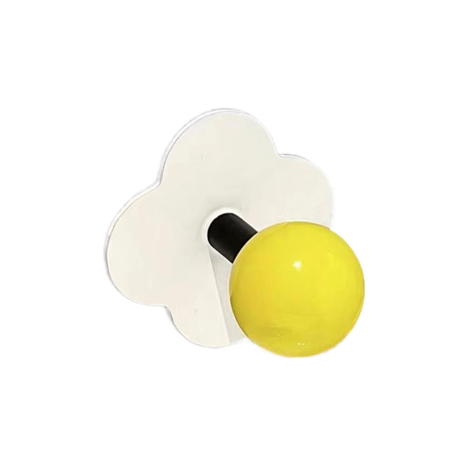 Wdwdw Yellow Coat Rack With Hooks No Drill,Adhesive,Flower-Shaped Strong Adhesive,Colourful Key Holder,High Performance