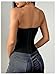 Verdusa Women's Overbust Bustier Corset Tops Foldover Strapless Going Out Tops Black and White X-Large