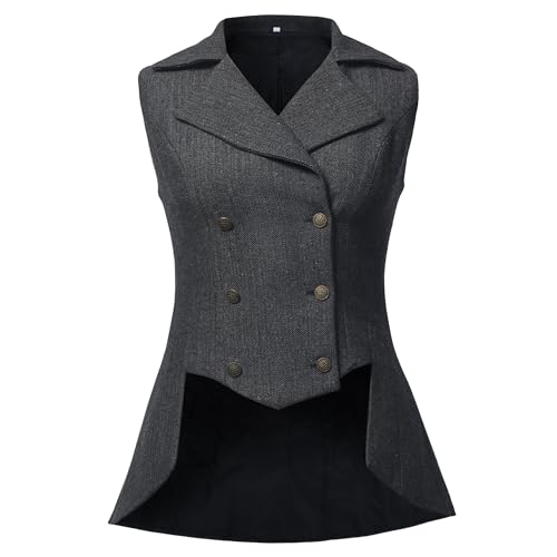 UniqKaliber Femmes Veste victorienne, tenue des années 1920, manteau en tweed Renaissance gothique...